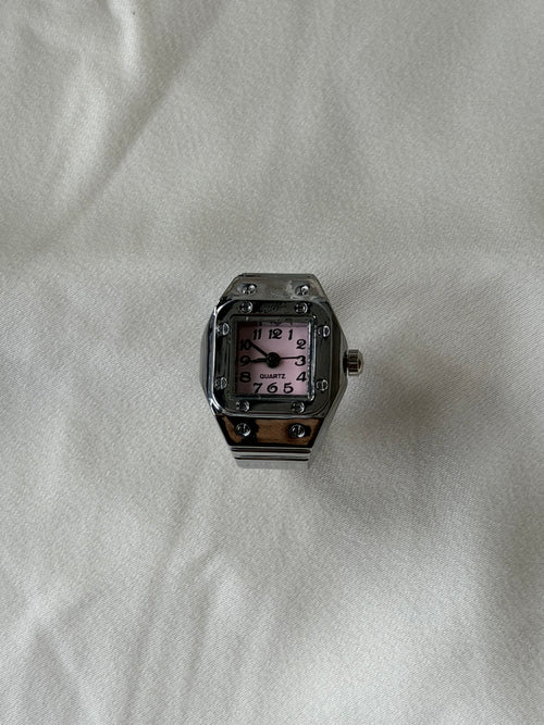 Santos Watch Ring - Silver Pink