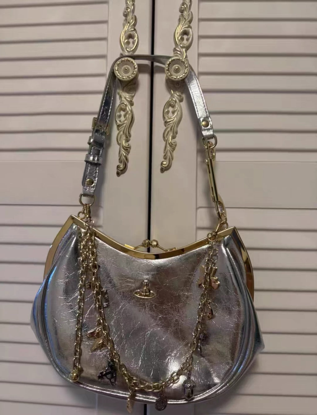 Sac à main à fermoir VW Charm - Argenté