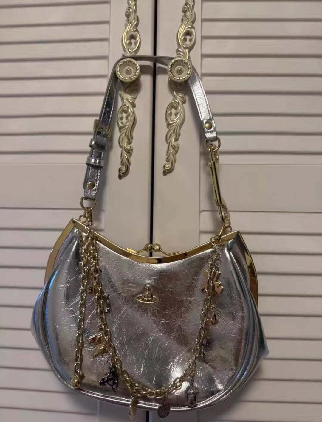 Sac à main à fermoir VW Charm - Argenté