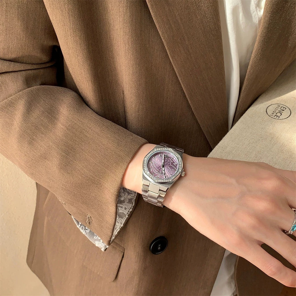 VW Wallace Watch - Purple/Silver Link