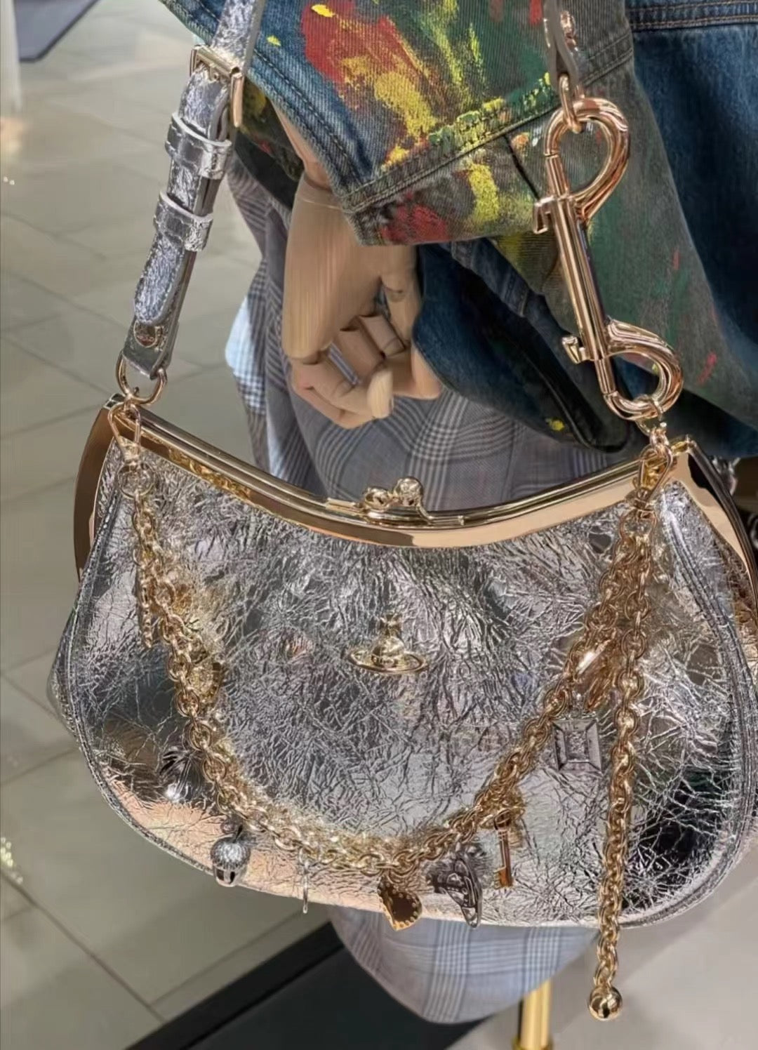 Sac à main à fermoir VW Charm - Argenté