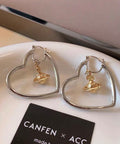 VW Heart Orb Hoop Earrings