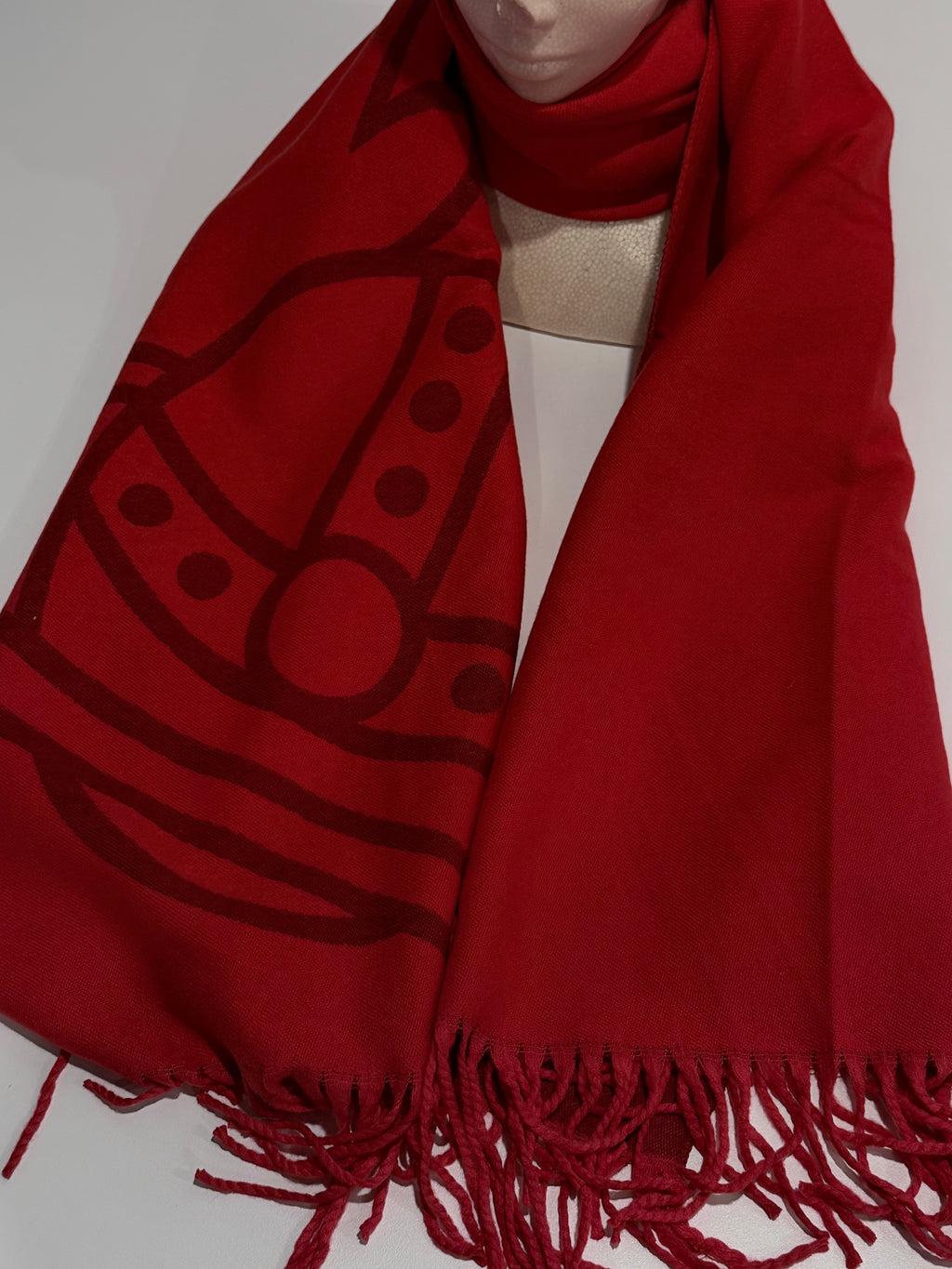 VW Double Side Single Orb Scarf - Red