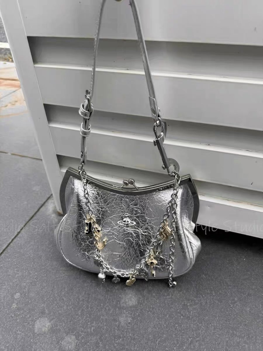 VW Charm Frame Purse - Silver