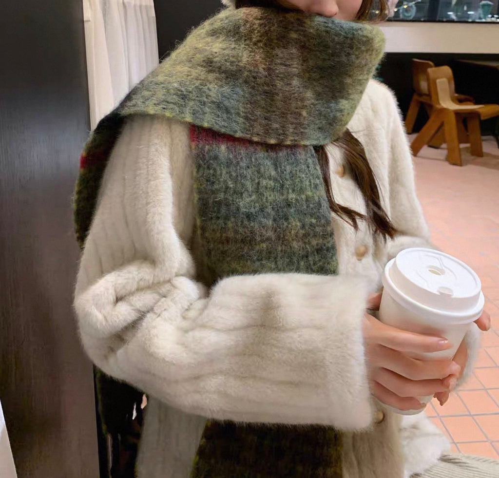 VW Orb Embroidered Scarf - Green