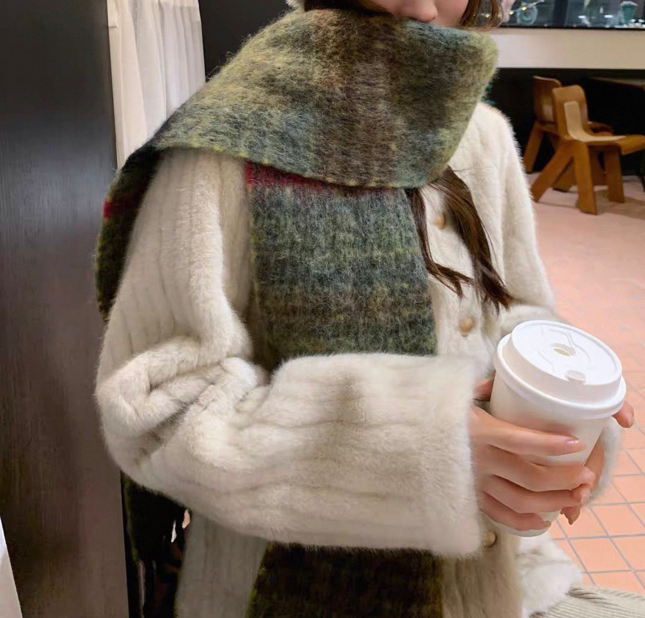 VW Orb Embroidered Scarf - Green