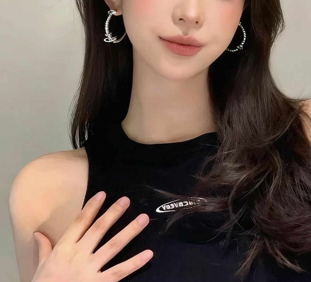 VW Bas Relief Hoop Earrings - Silver