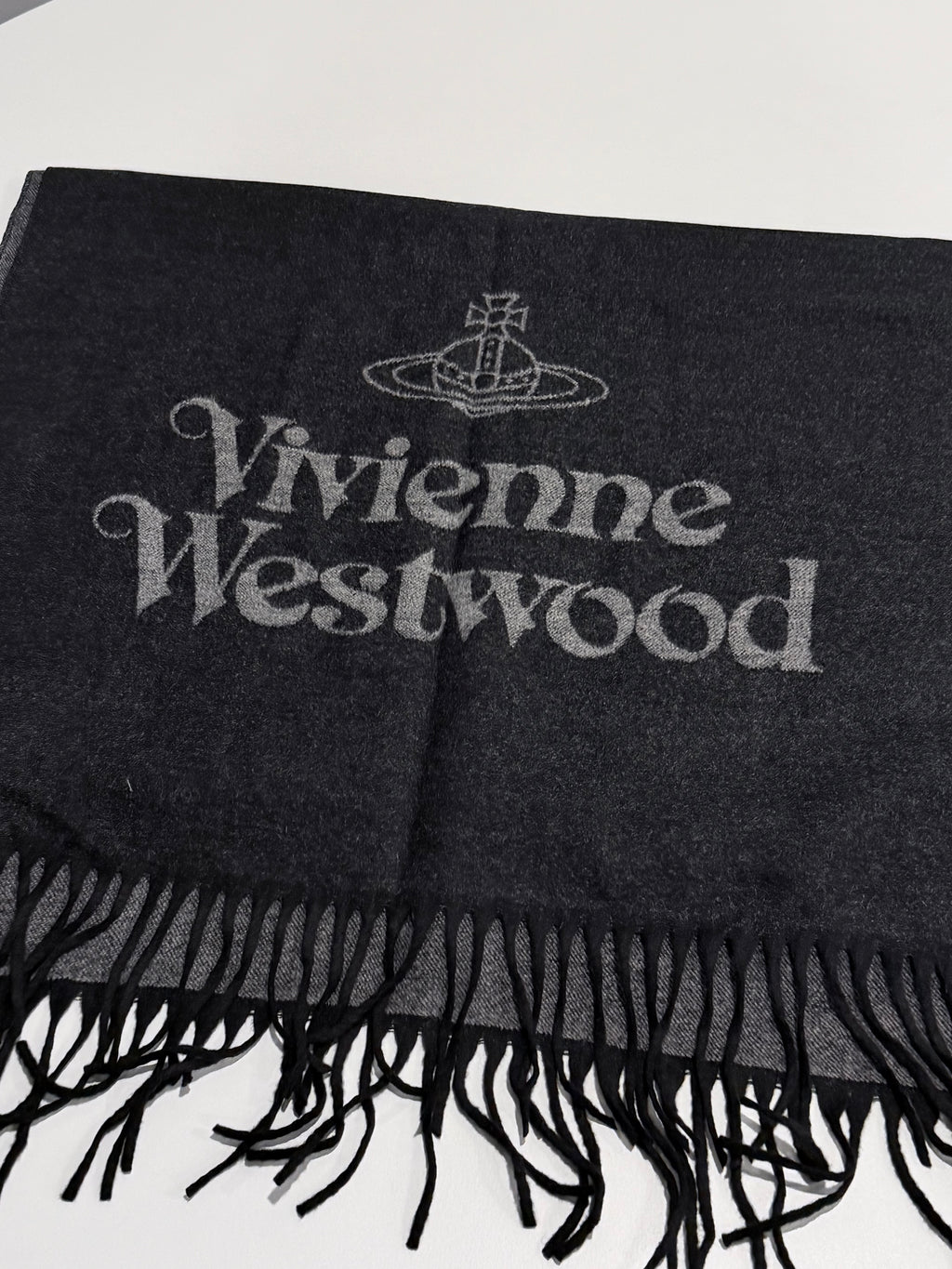 VW Single Orb And Lettering Scarf - Dark Gray