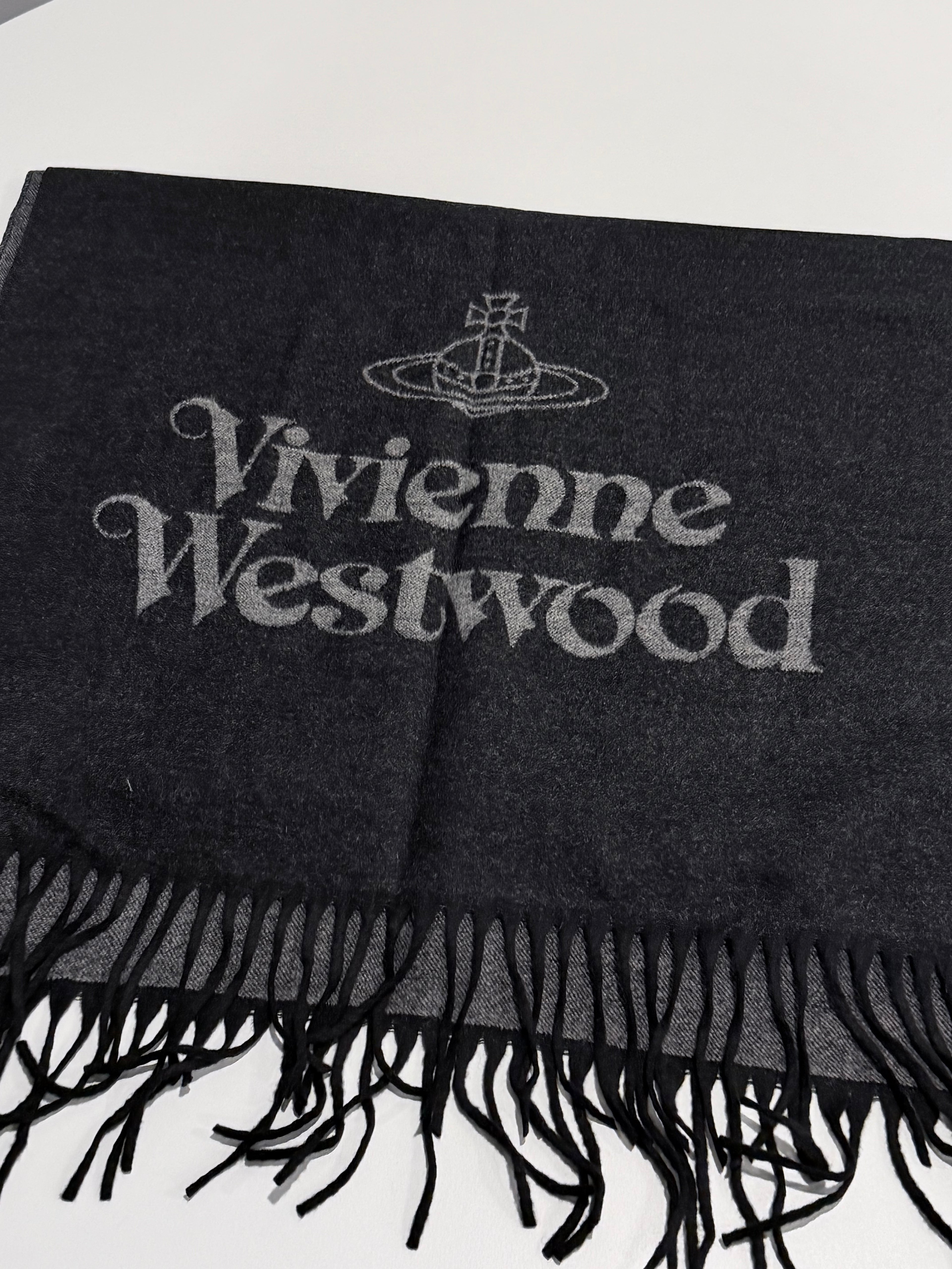 VW Single Orb And Lettering Scarf - Dark Gray