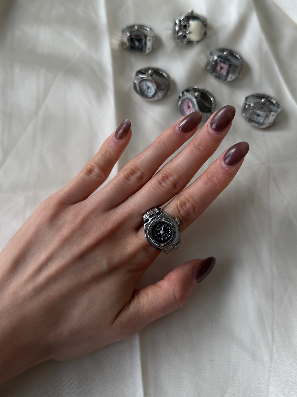 Milano Watch Ring - Silver Black