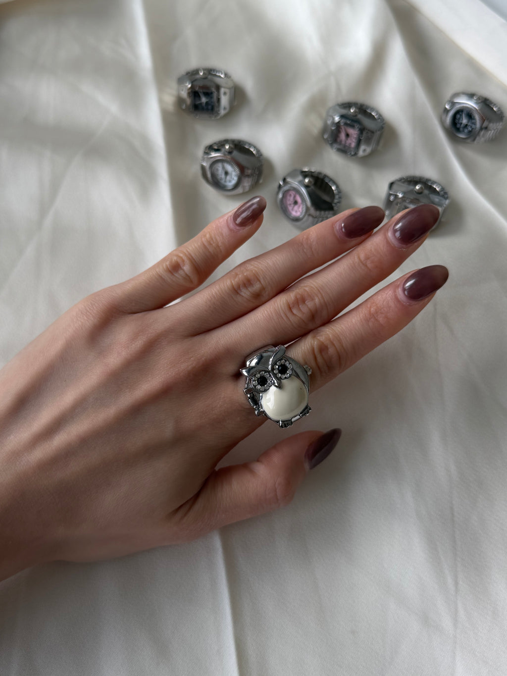 Owl Flip Watch Ring