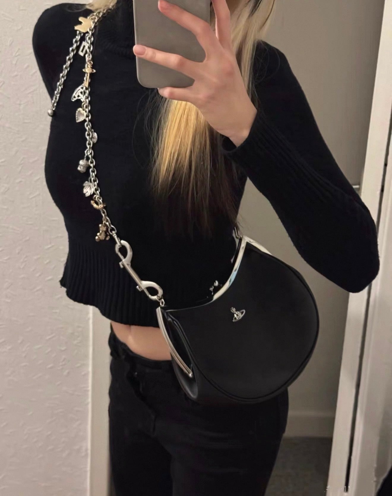 VW Charm Frame Purse - Matte Black