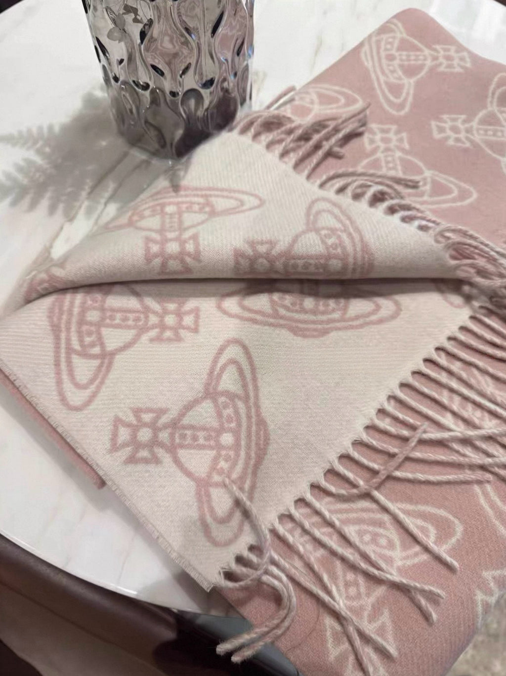 VW Double Side Allover Orb Print Scarf - Pink