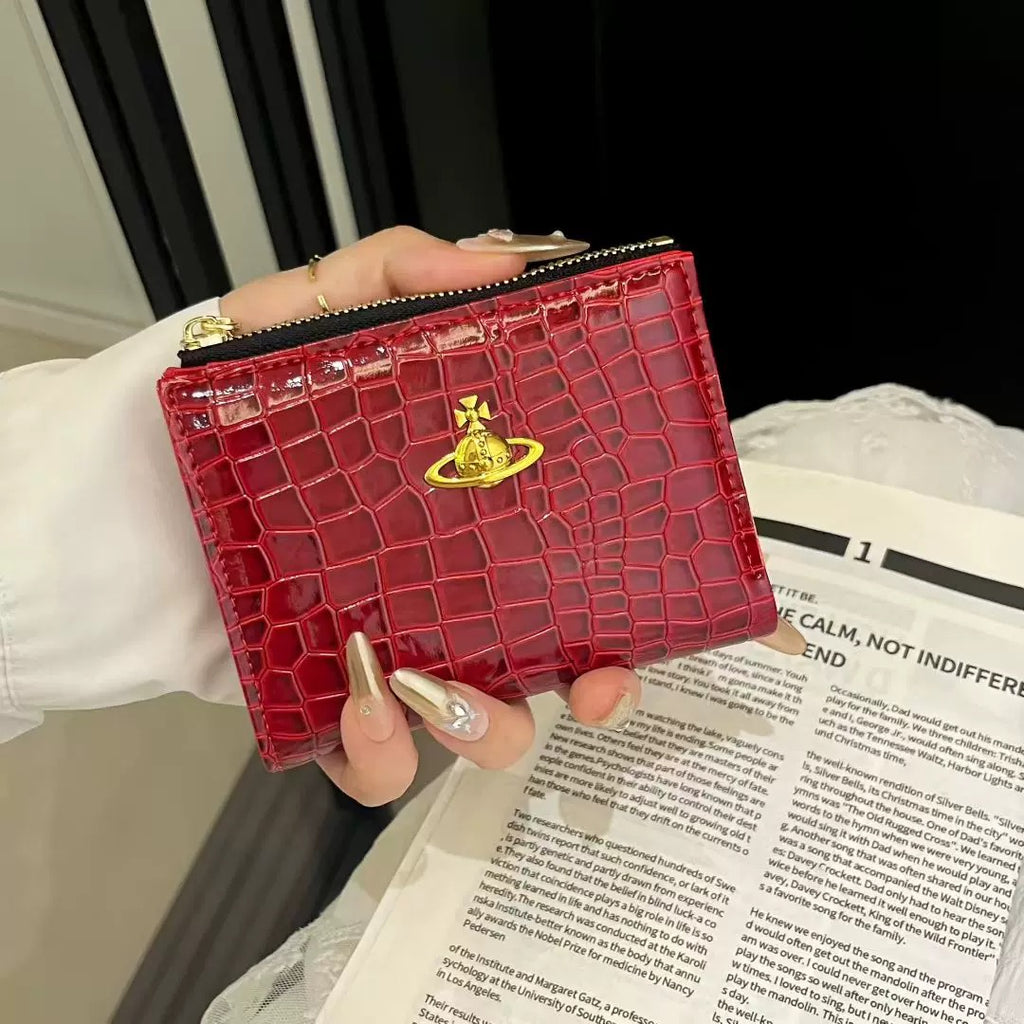 VW Slim Flap Purse - Maroon