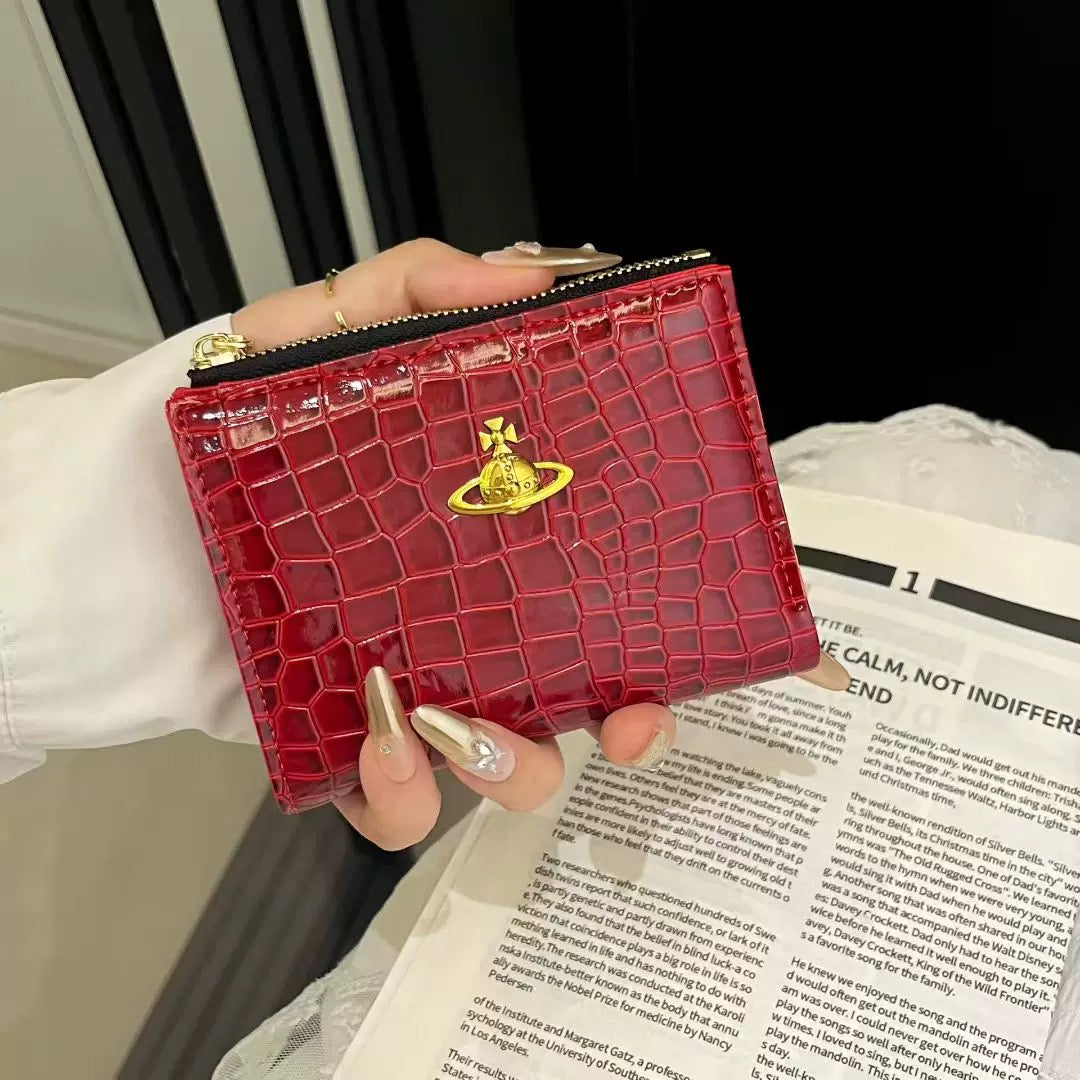 VW Slim Flap Purse - Maroon