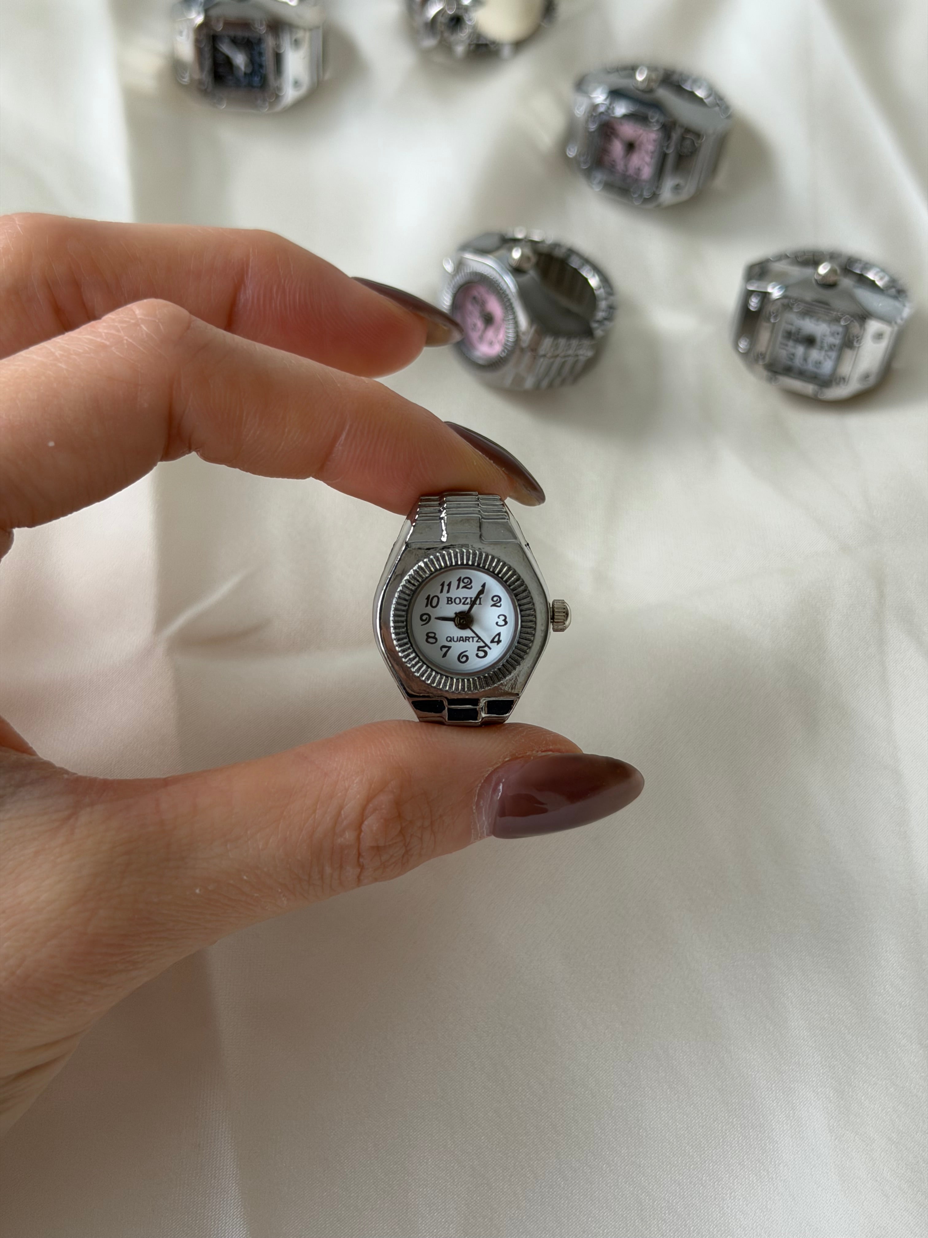 Milano Watch Ring - Silver White