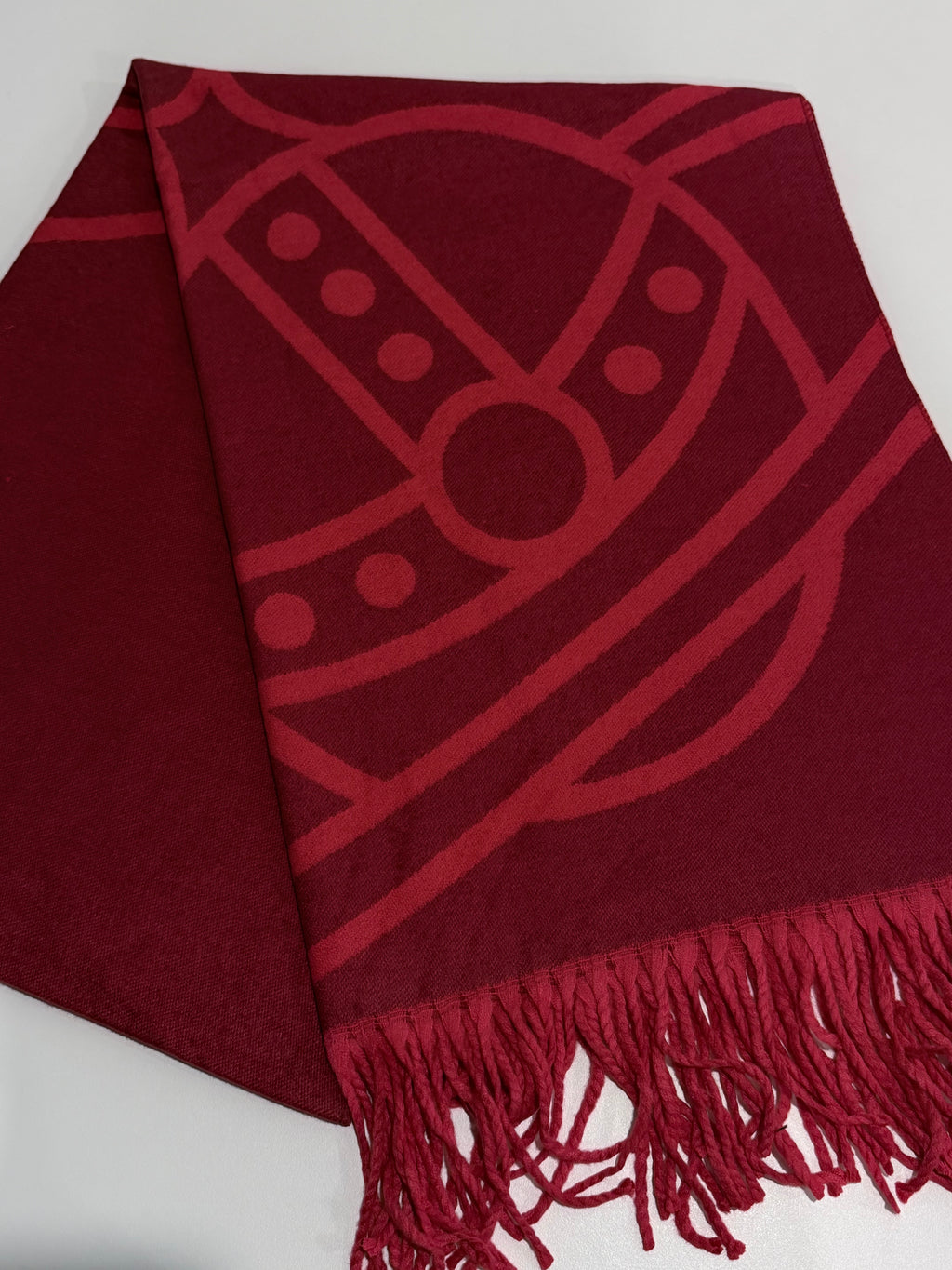 VW Double Side Single Orb Scarf - Red