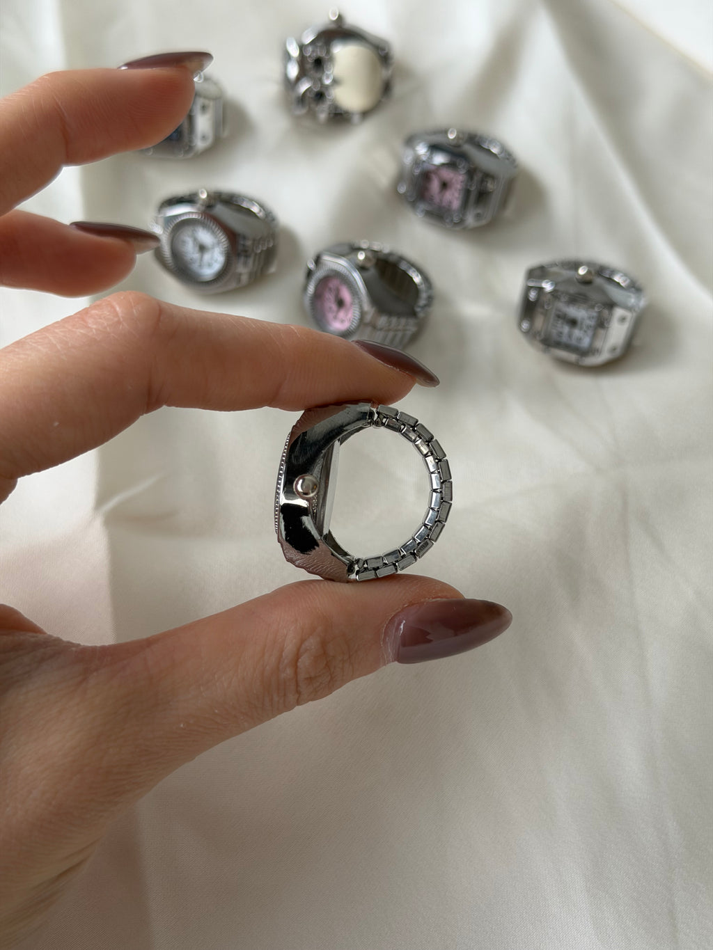 Milano Watch Ring - Silver Black
