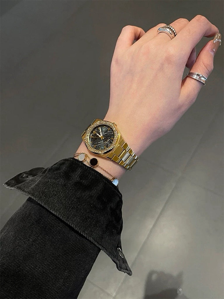VW Wallace Watch - Emerald/Gold Link