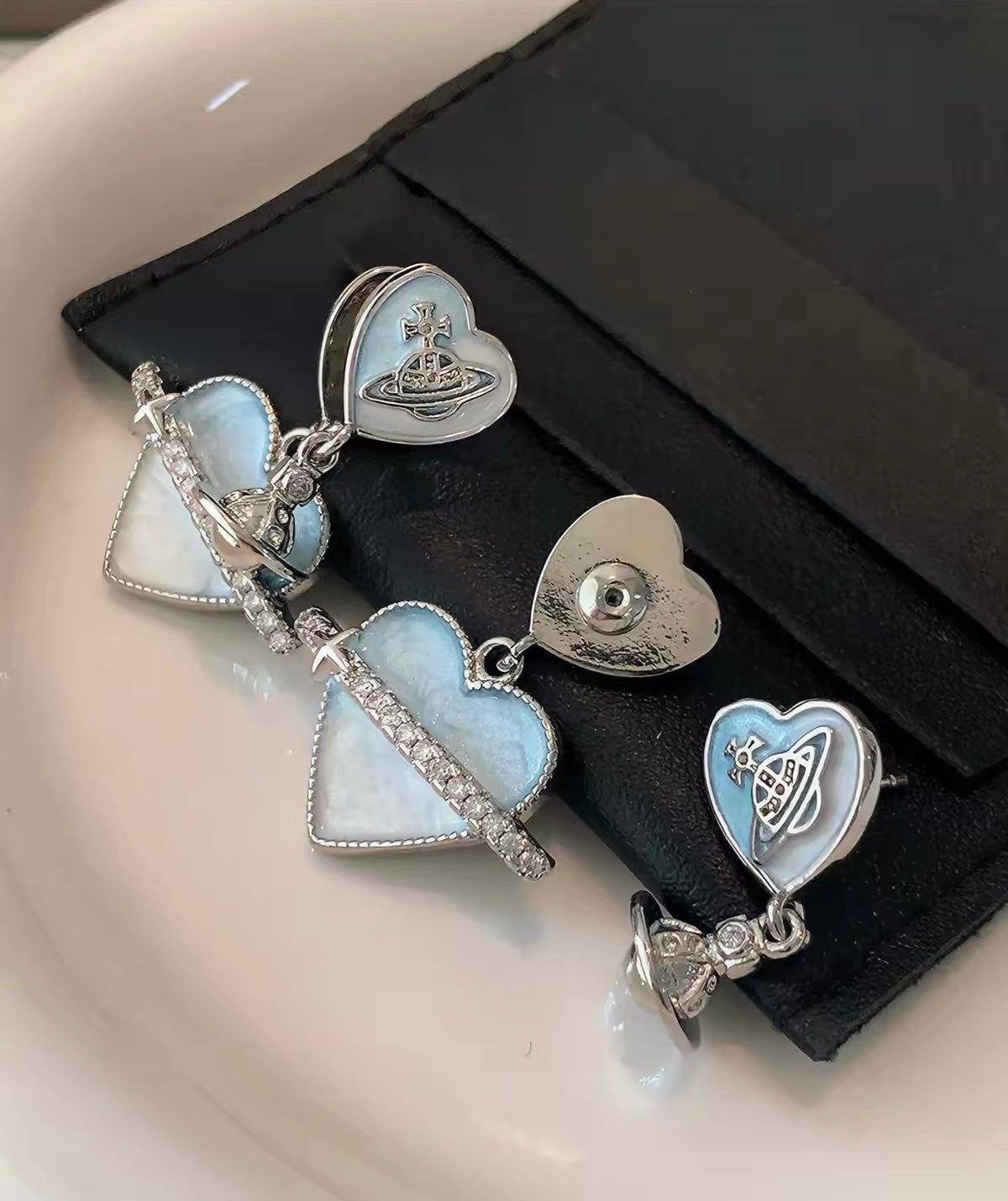 VW Heart Orb Earring Jacket Set
