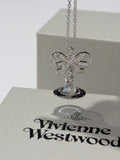 VW Ribbon Orb Pendant Necklace - Blue