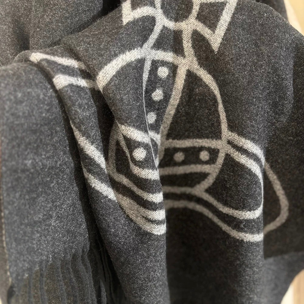 VW Single Orb And Lettering Scarf - Dark Gray