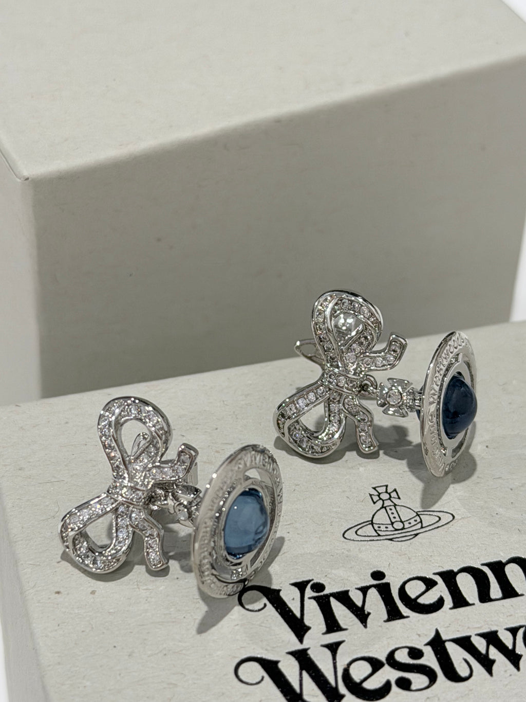 Boucles d'oreilles pendantes VW Ribbon Orb - Bleu