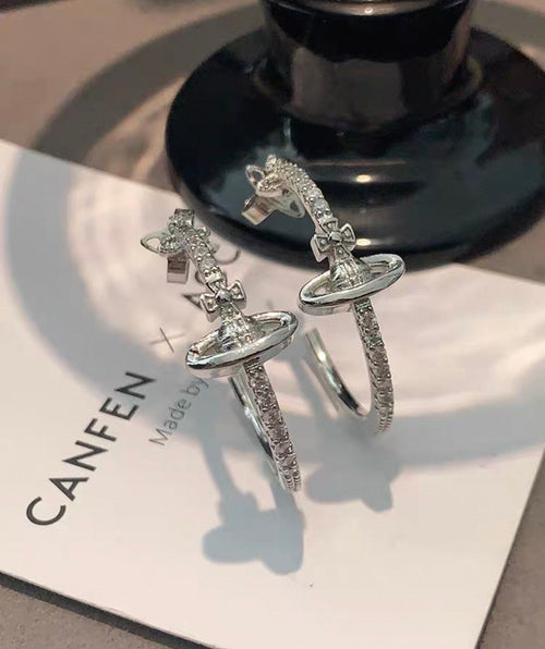 VW Bas Relief Hoop Earrings - Silver