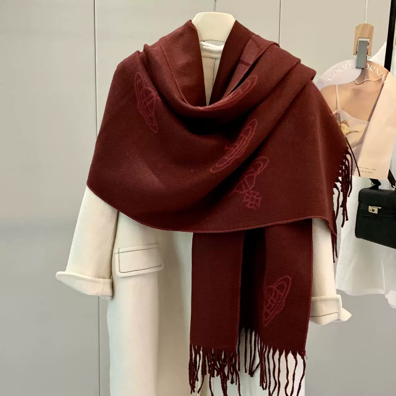 VW Orb Print Scarf - Maroon