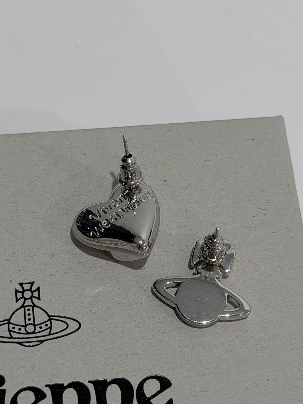 Boucles d'oreilles Duo Cœur et Orbe VW - Blanc