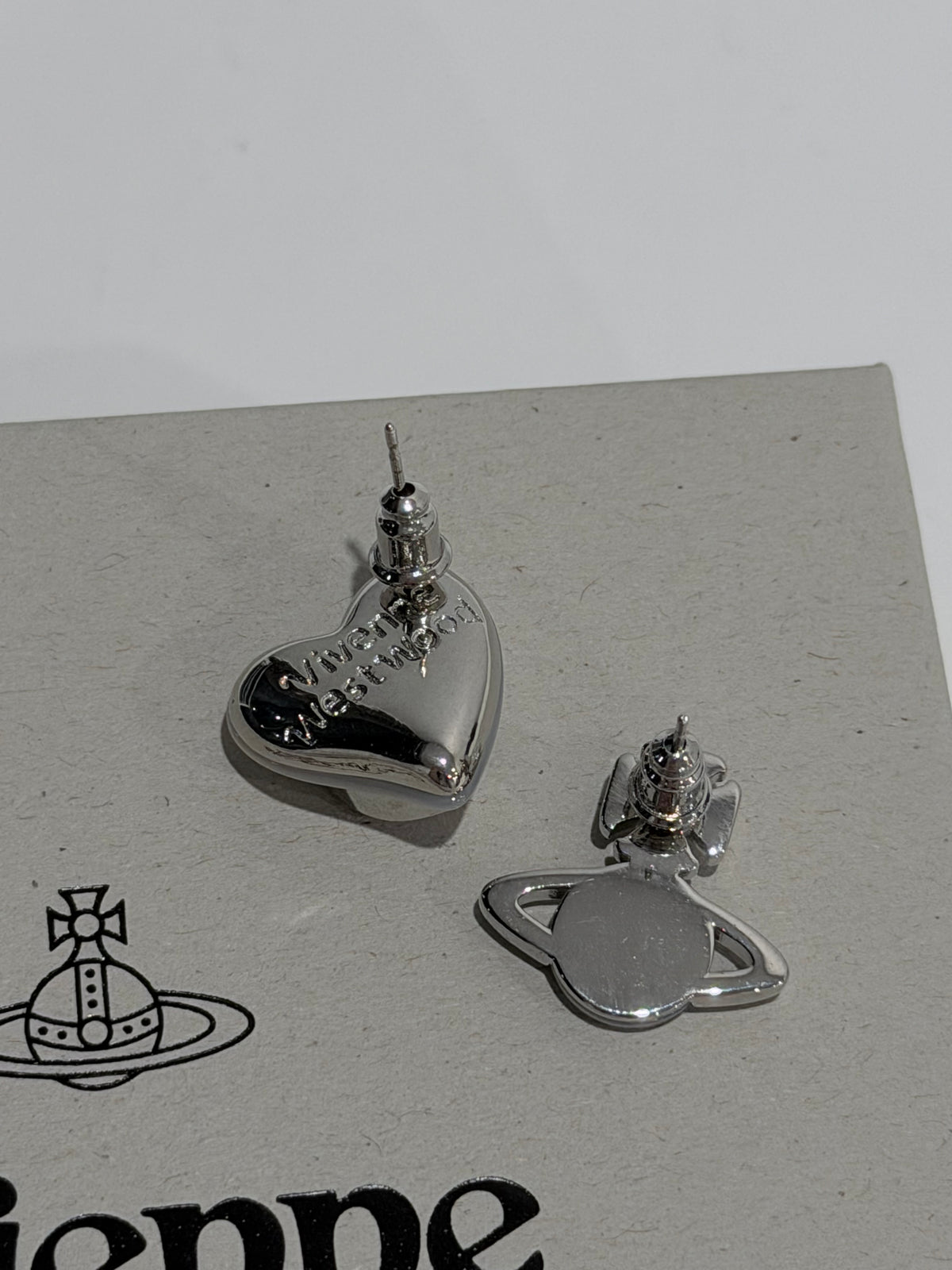 Boucles d'oreilles Duo Cœur et Orbe VW - Blanc