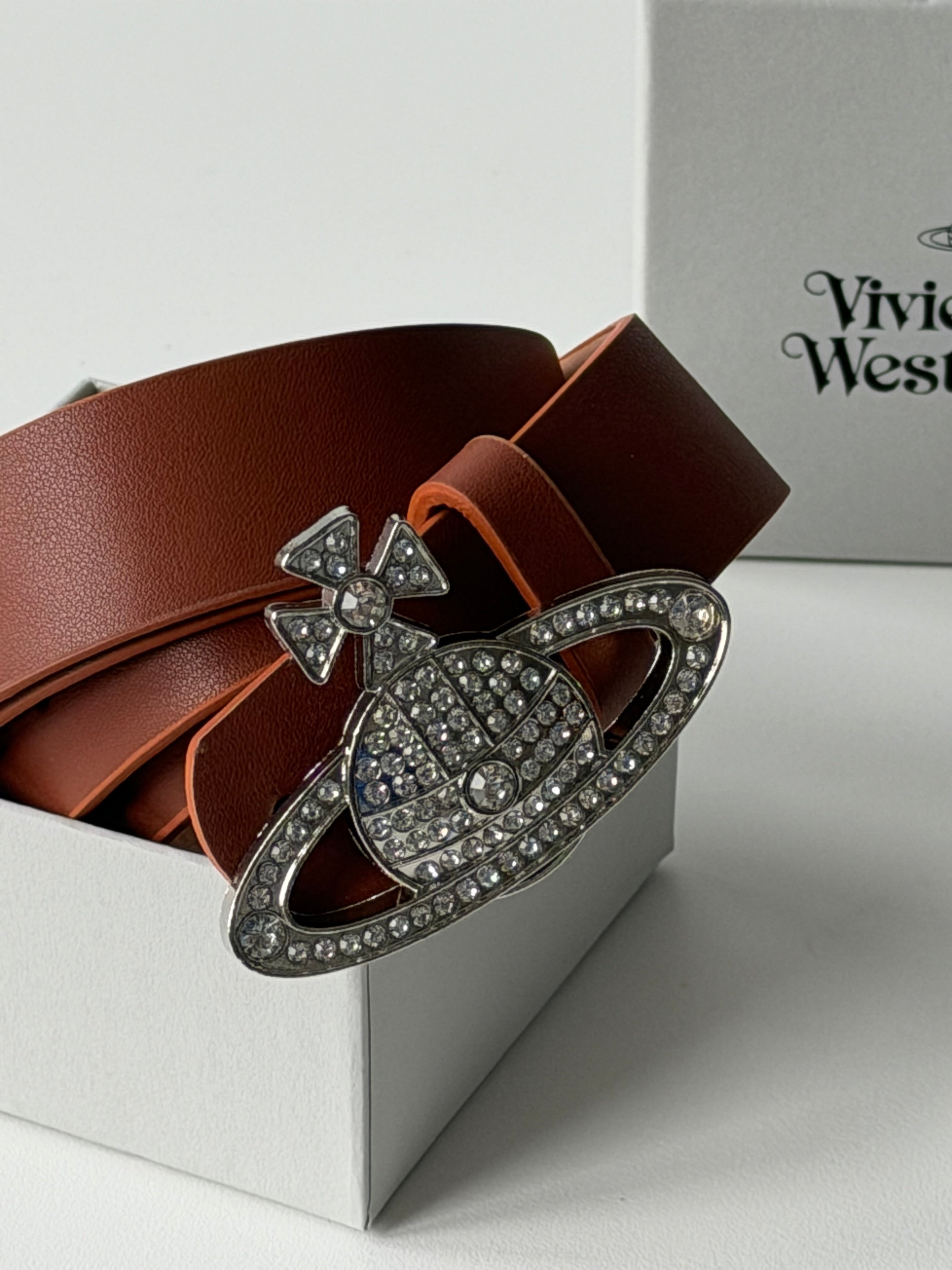 VW Medium Bas Relief Belt - Chocolate Brown