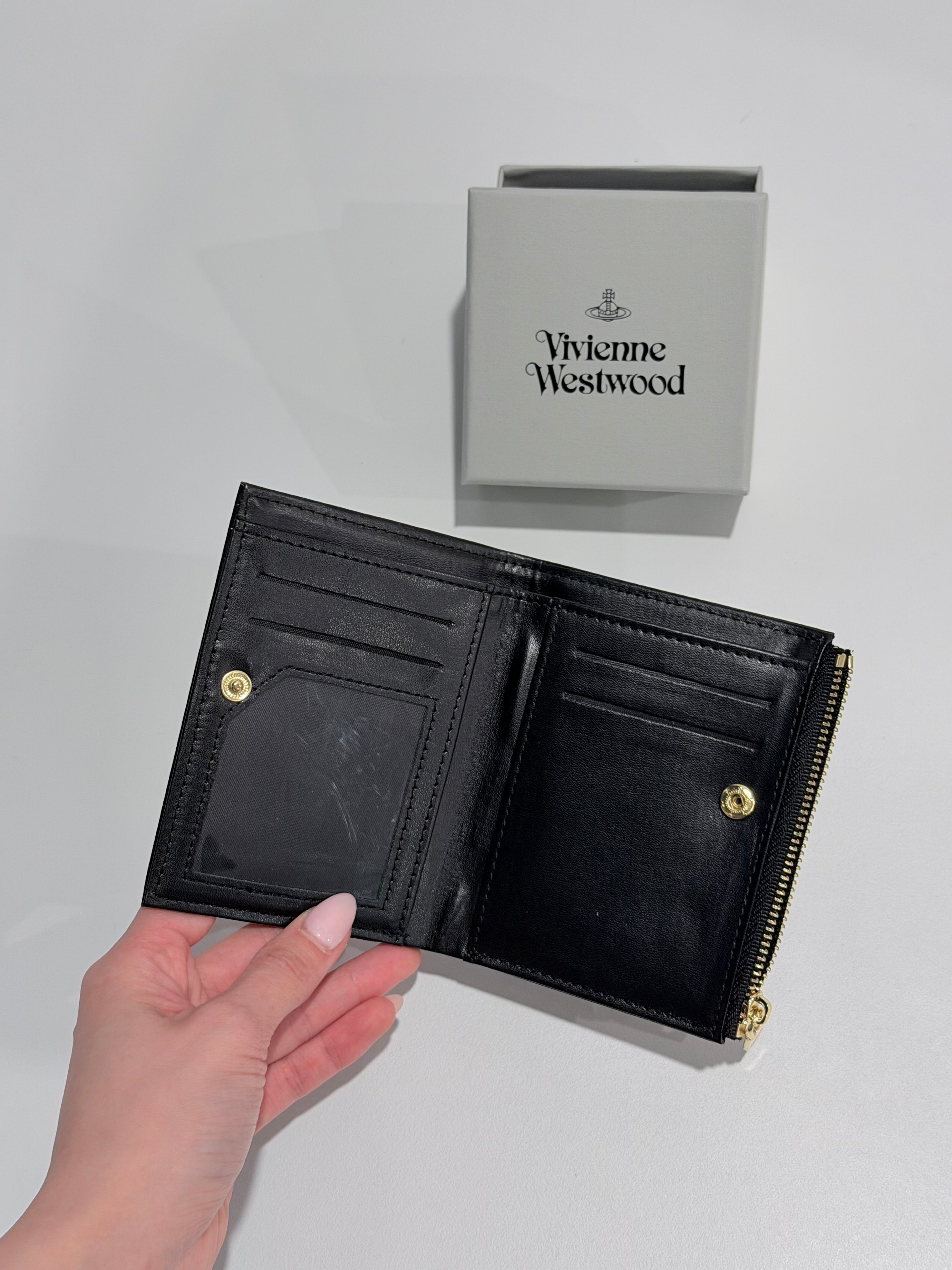 VW Slim Flap Purse - Black