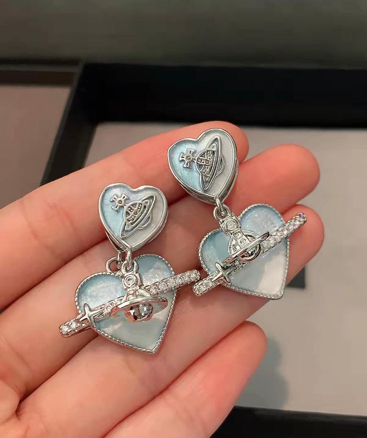 VW Heart Orb Earring Jacket Set