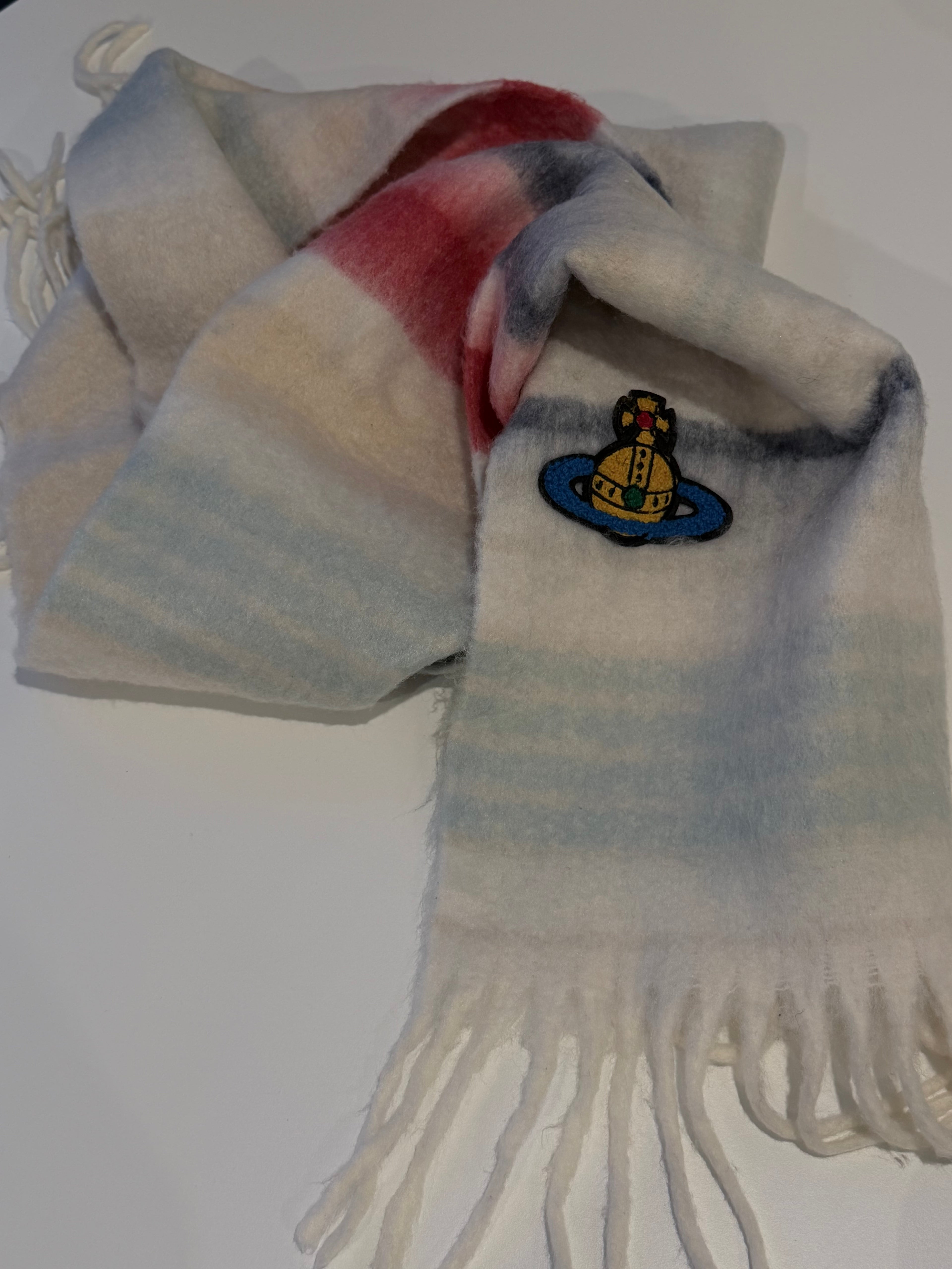 VW Orb Embroidered Scarf - White