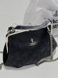 VW Granny Frame Purse - Black Print