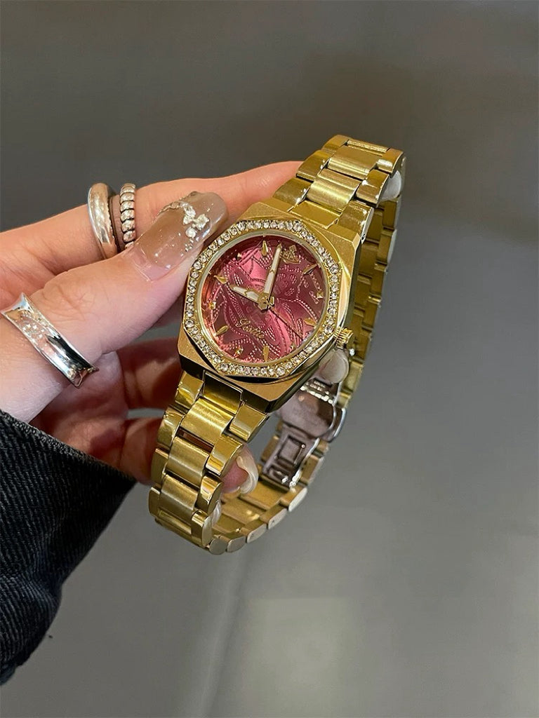 VW Wallace Watch - Red/Gold Link
