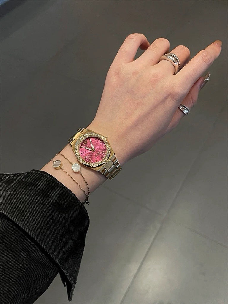 VW Wallace Watch - Red/Gold Link
