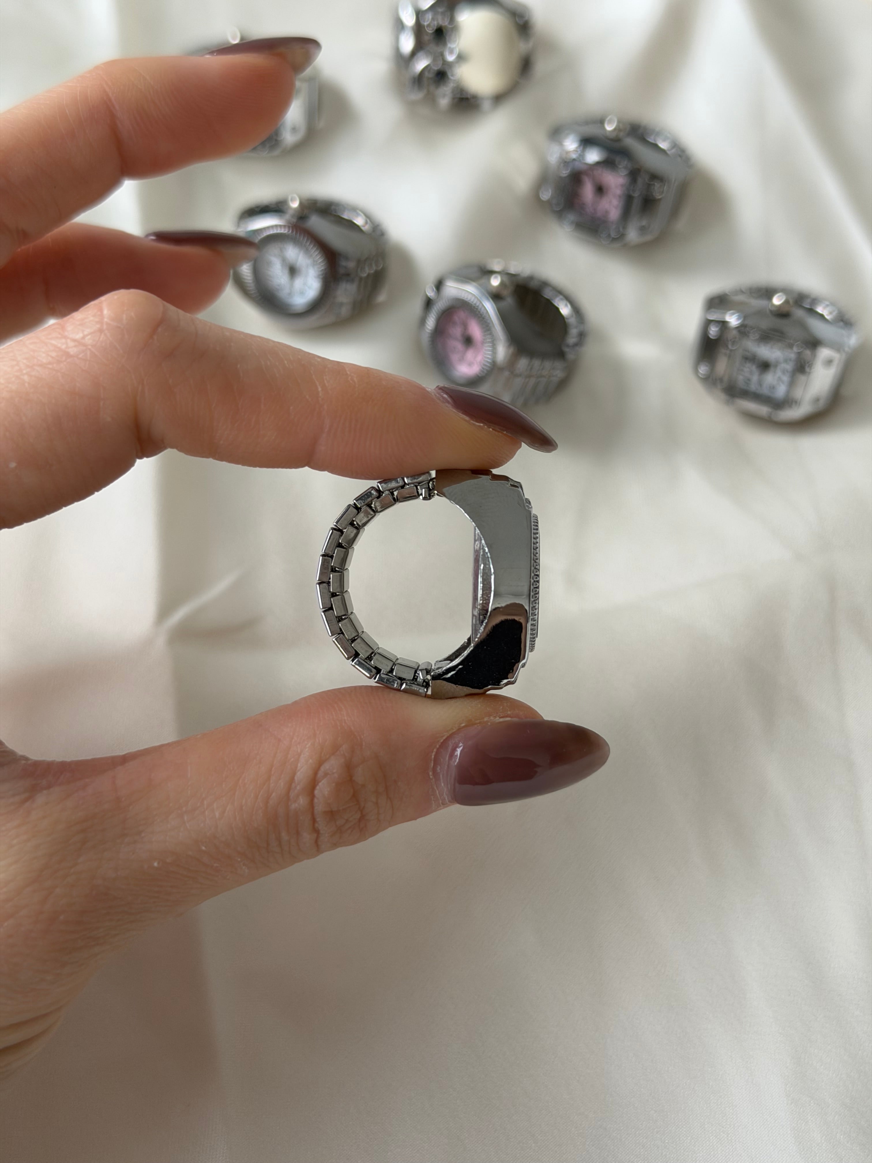 Milano Watch Ring - Silver Black