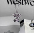 VW Ribbon Orb Pendant Necklace - Lavender