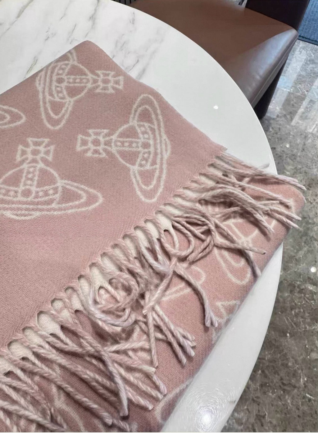 VW Double Side Allover Orb Print Scarf - Pink