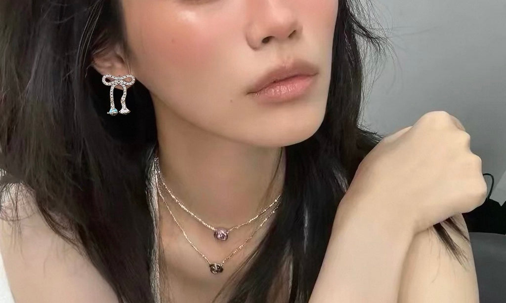 VW Ribbon Orb Drop Earrings