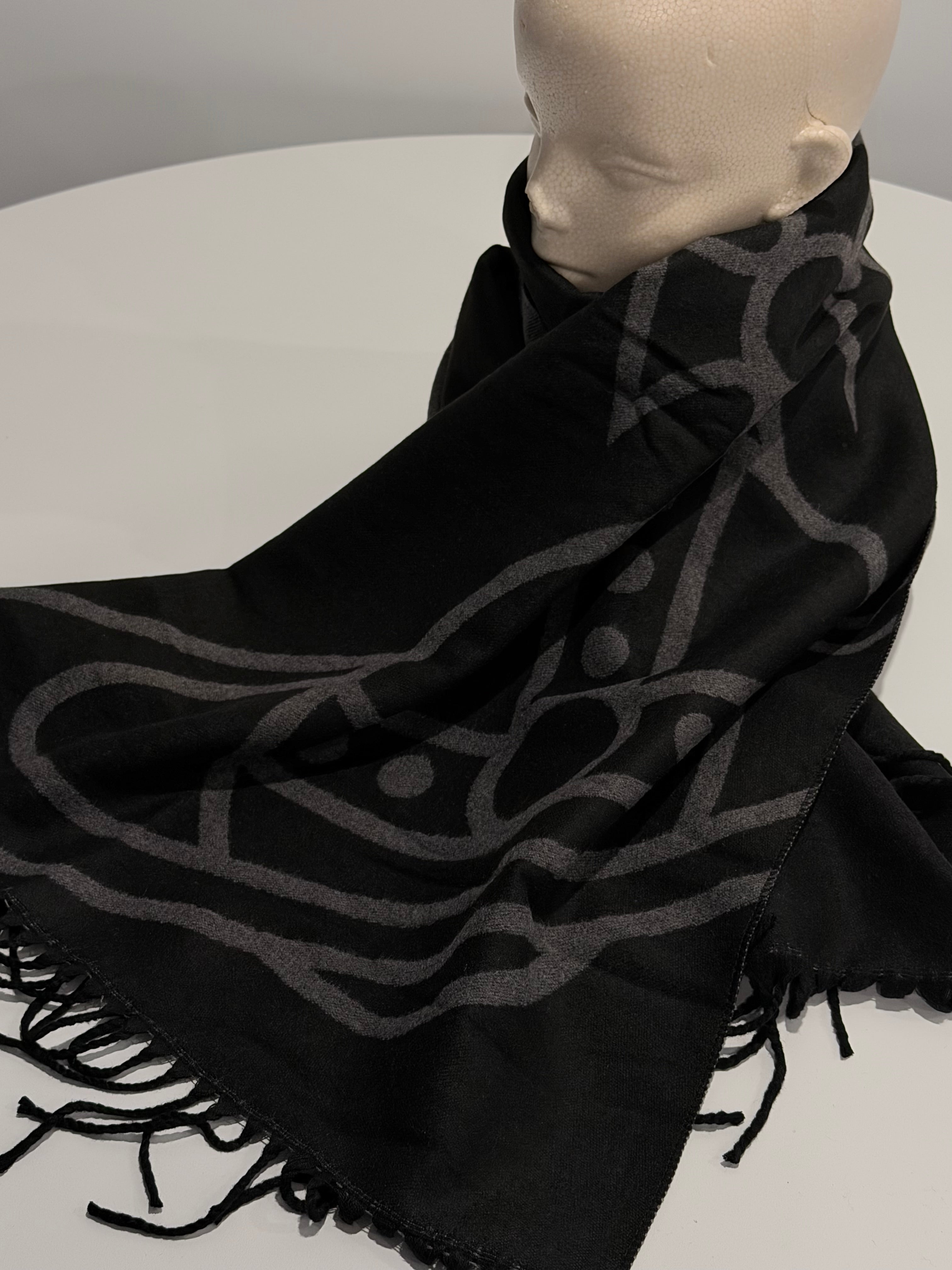 VW Double Side Single Orb Scarf - Dark Gray