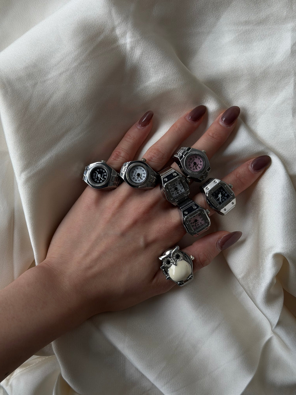 Milano Watch Ring - Silver White