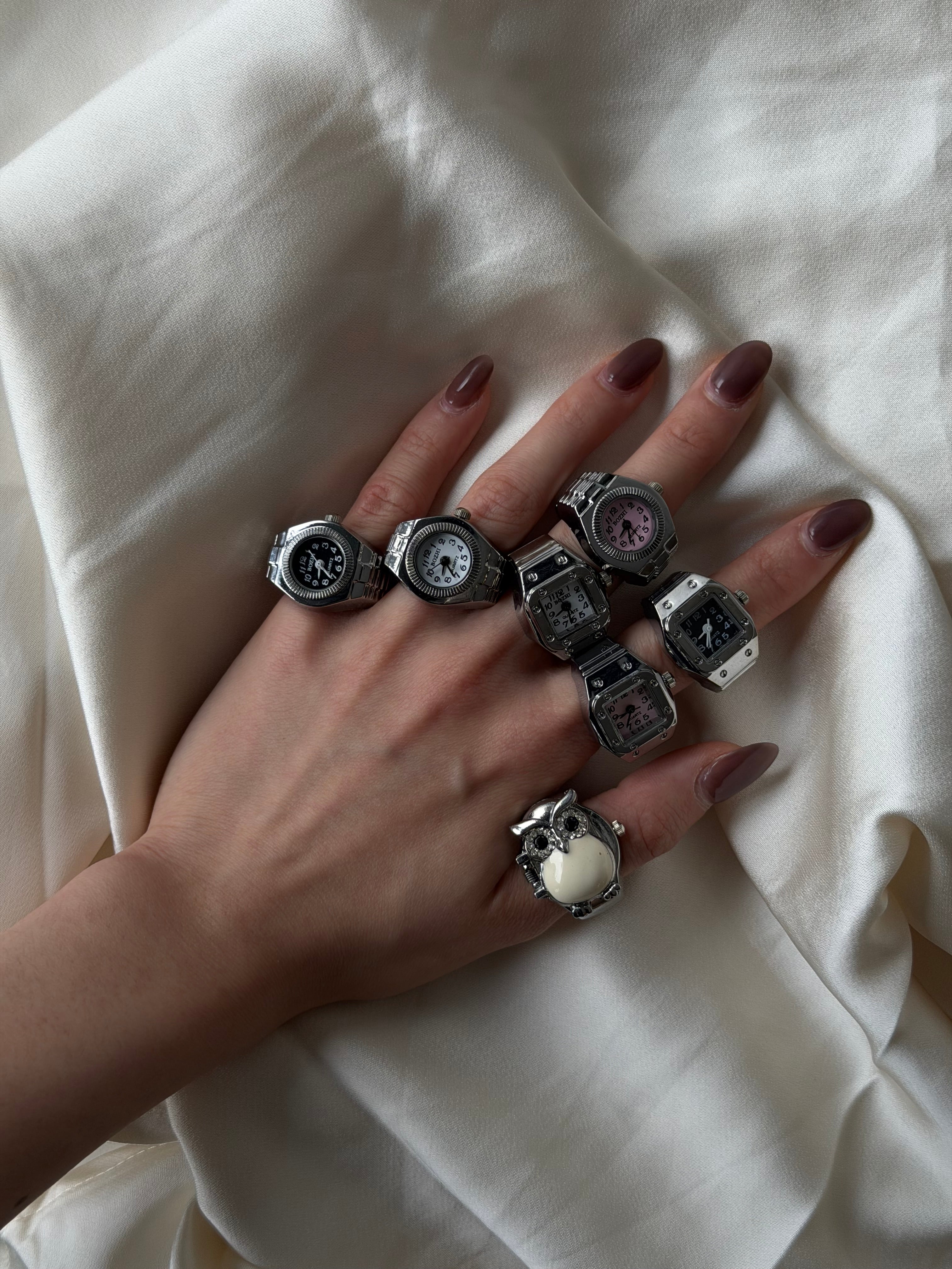 Milano Watch Ring - Silver White