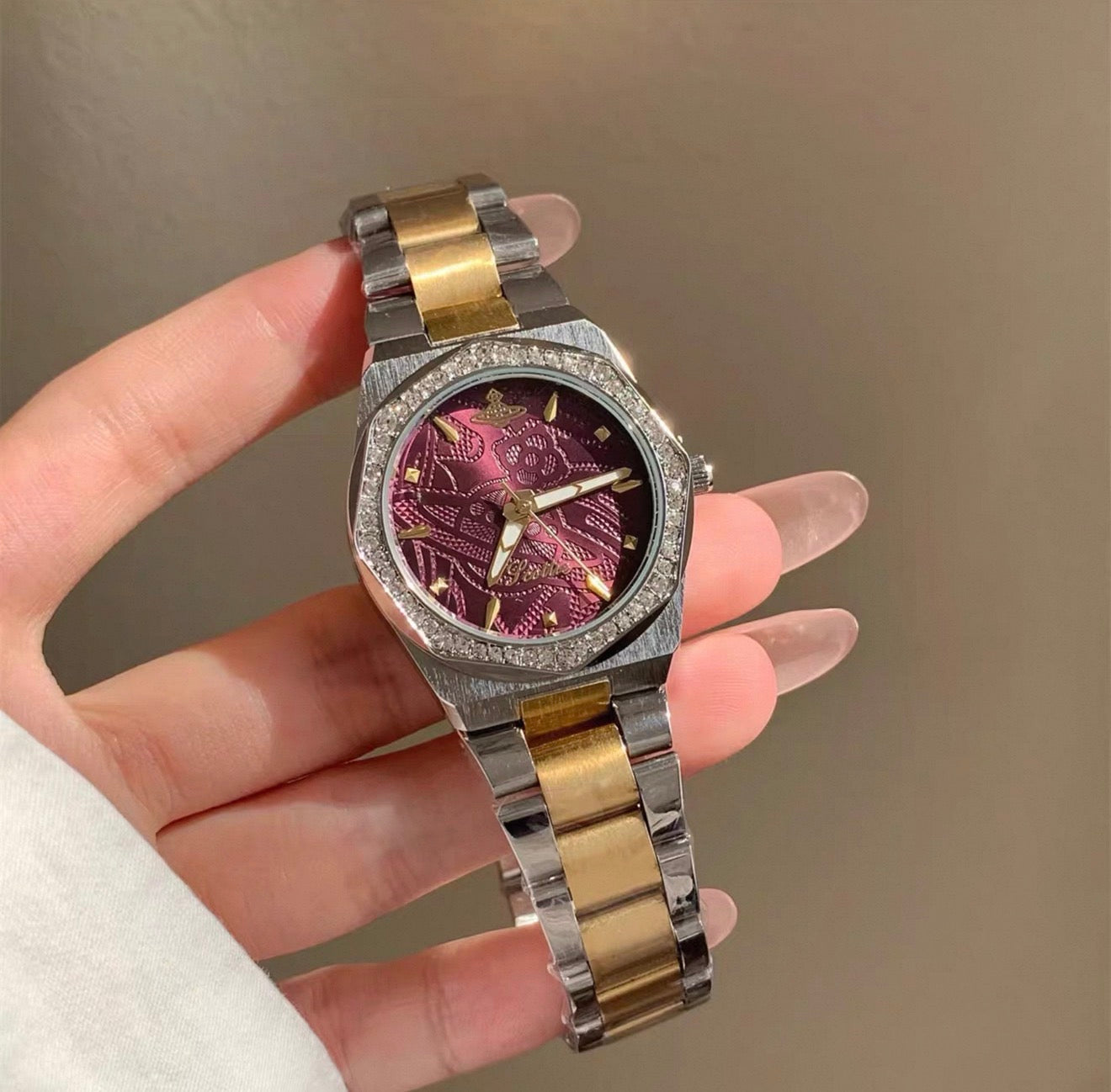 VW Wallace Watch - Plum/Dual Link