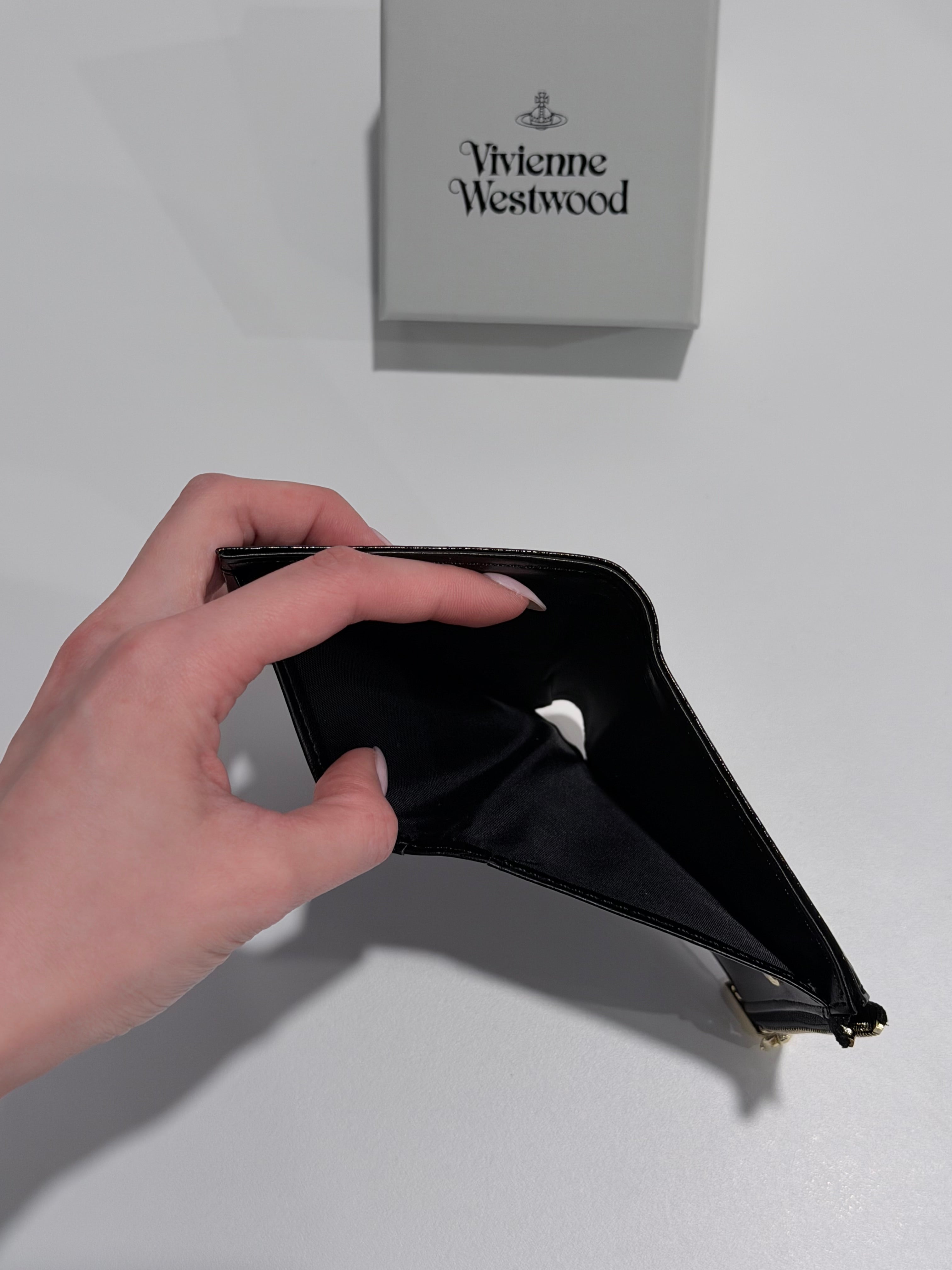 VW Slim Flap Purse - Black