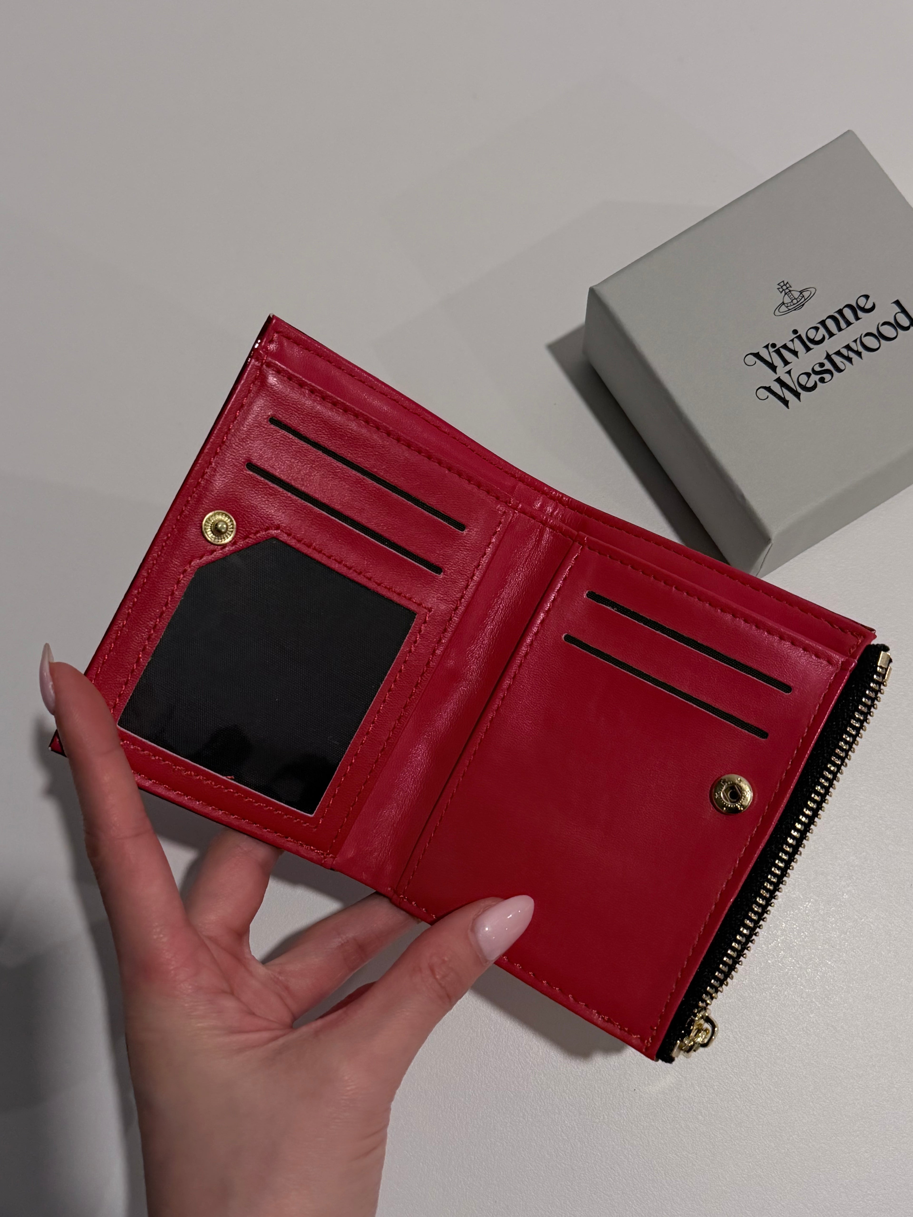 VW Slim Flap Purse - Maroon