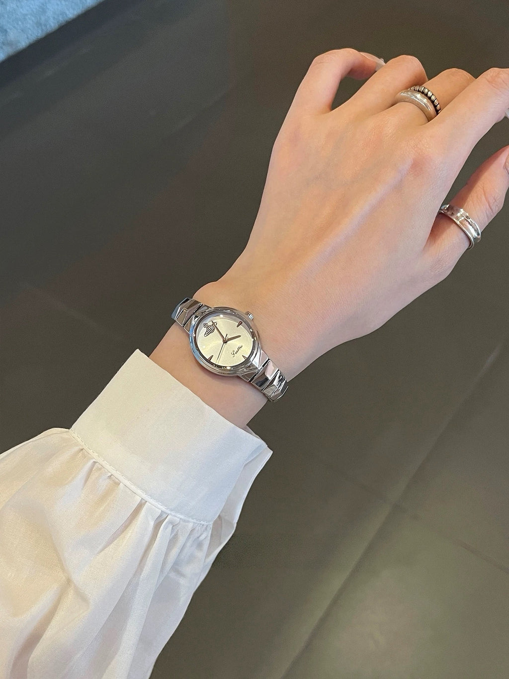 VW Armour Watch - White/Silver Link