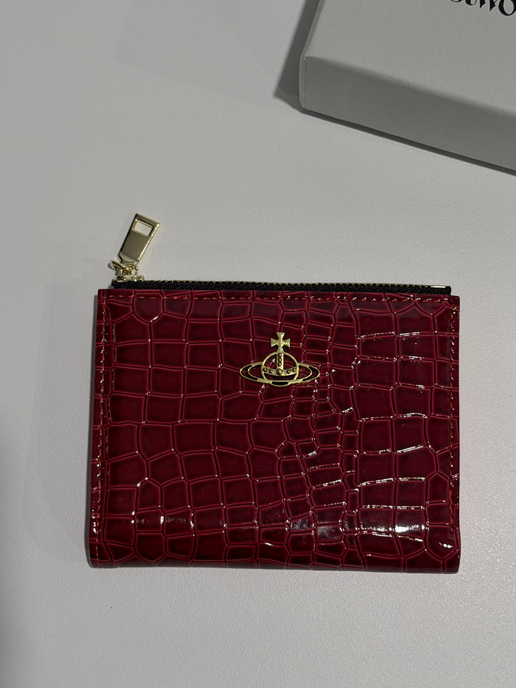 VW Slim Flap Purse - Maroon